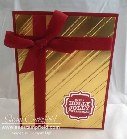 Holly Jolly Gold Foil Present Card with Tags 4 You and Stylish Stripes 3-imp