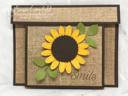 Daisy Lane Sunflower Overlay Fun Fold Card - 1