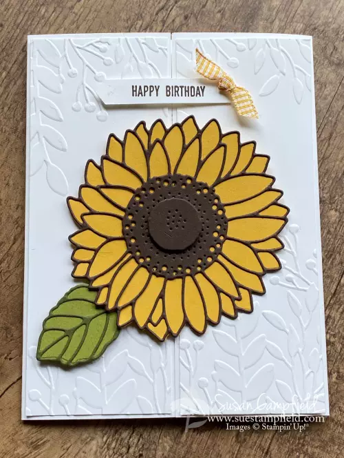 Sunflower Floating Gatefold Card0000