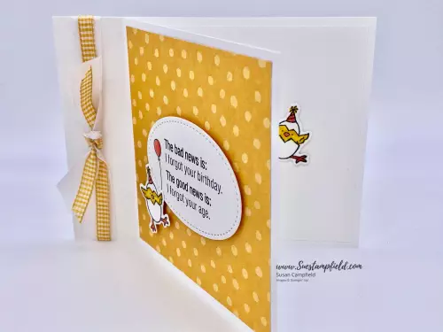 Hey Birthday Chick Approaching Perfection Stampin' Up! Bookbinding Fold
