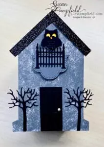 Create a spooky cute Halloween haunted house from the Stampin Up! Tombstone Treat Boxes!
